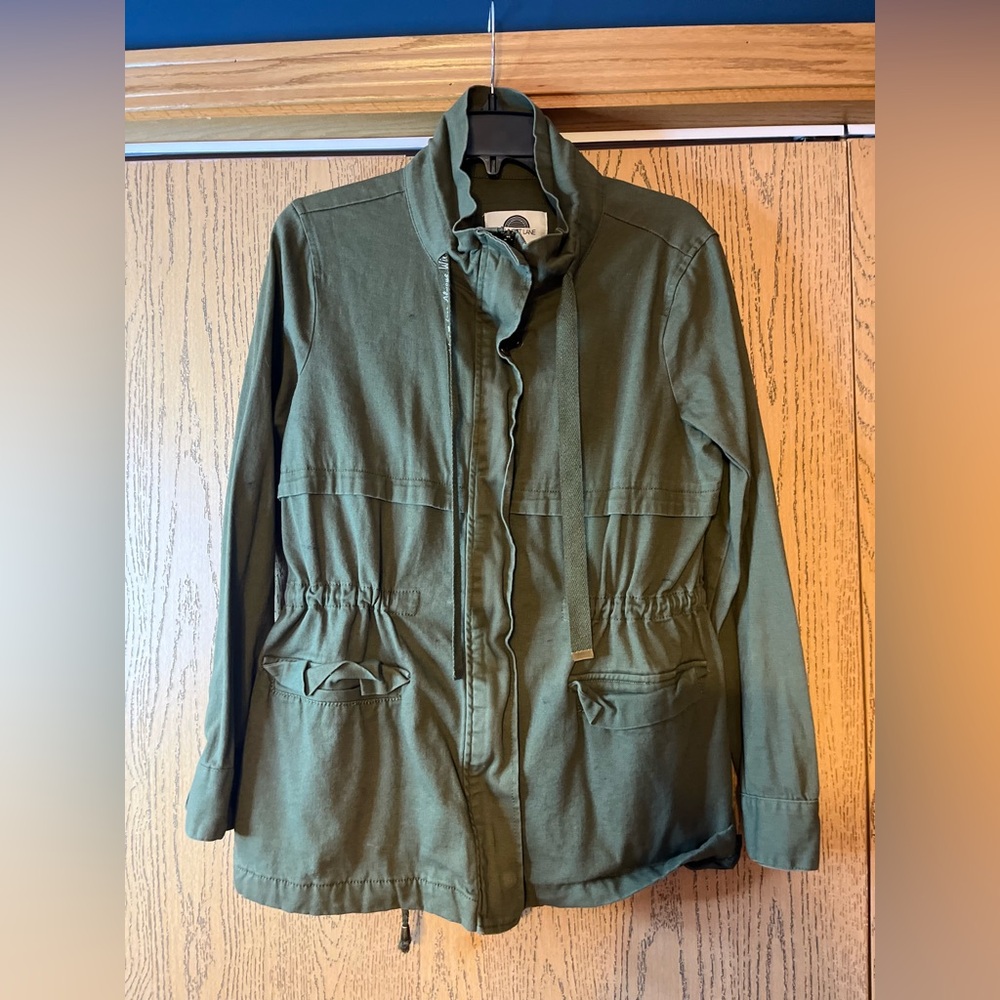 1 Sunset Lane Olive Anorak Utility Jacket EUC